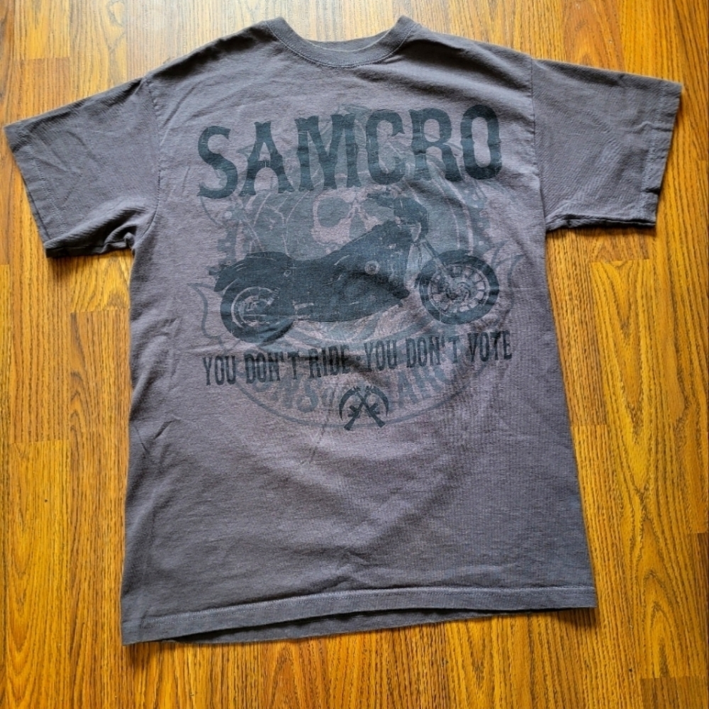 Sons Of Anarchy Short Sleeve T Shirt Men’s Size M Black Grunge Faded Grey Biker